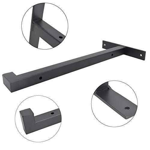 Ovov 2 Pcs Steel Heavy Duty Shelf Brackets Wall Mounted Industrial Metal Shelf Supports Matte - Image 2