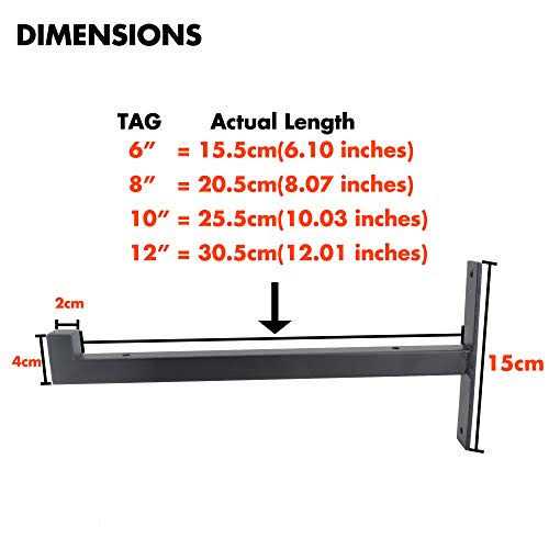 Ovov 2 Pcs Steel Heavy Duty Shelf Brackets Wall Mounted Industrial Metal Shelf Supports Matte - Image 5