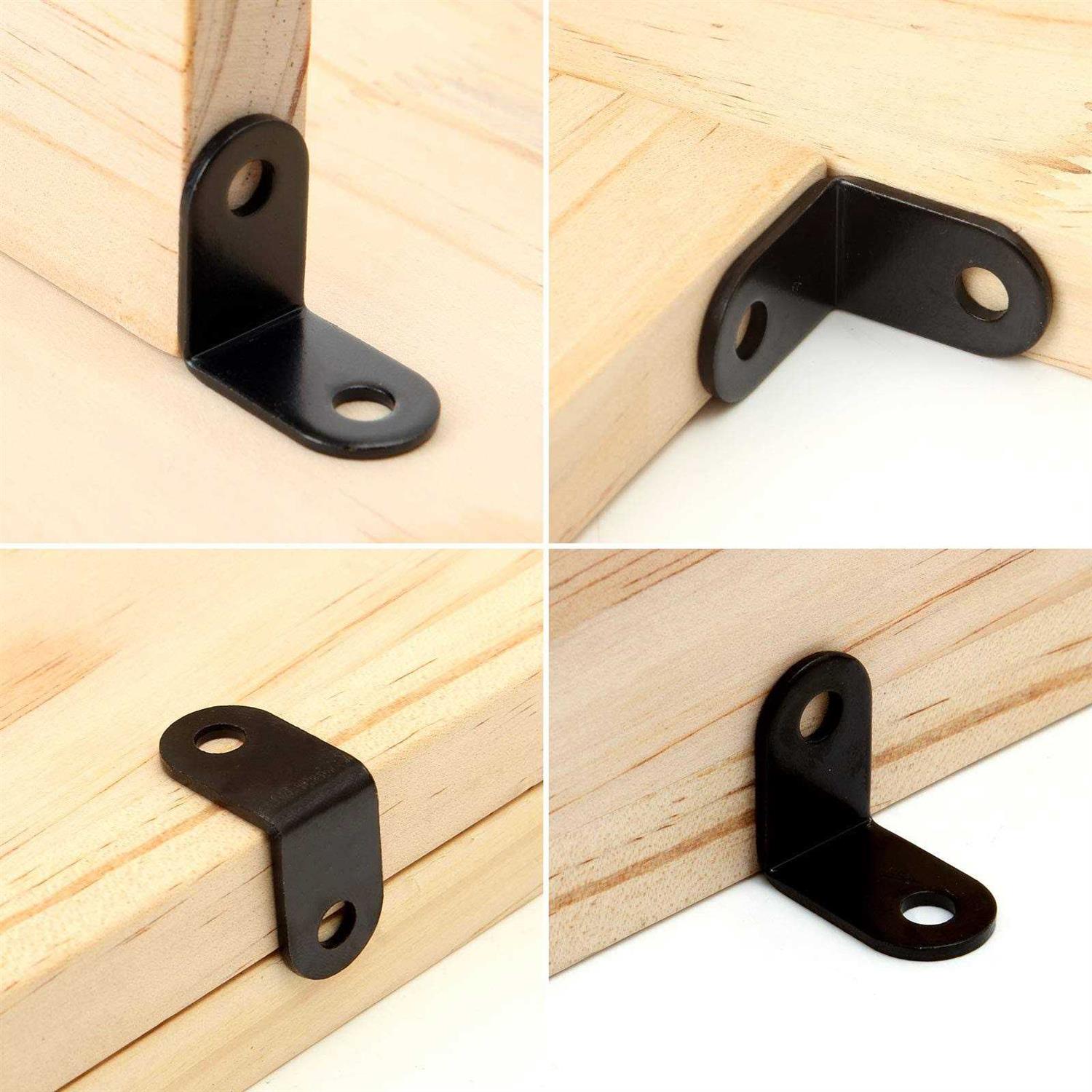 50 PCS Black Corner Brace 1x1 Inch Heavy Duty L Shaped Bracket Cast Iron Corner Bracket - Image 5