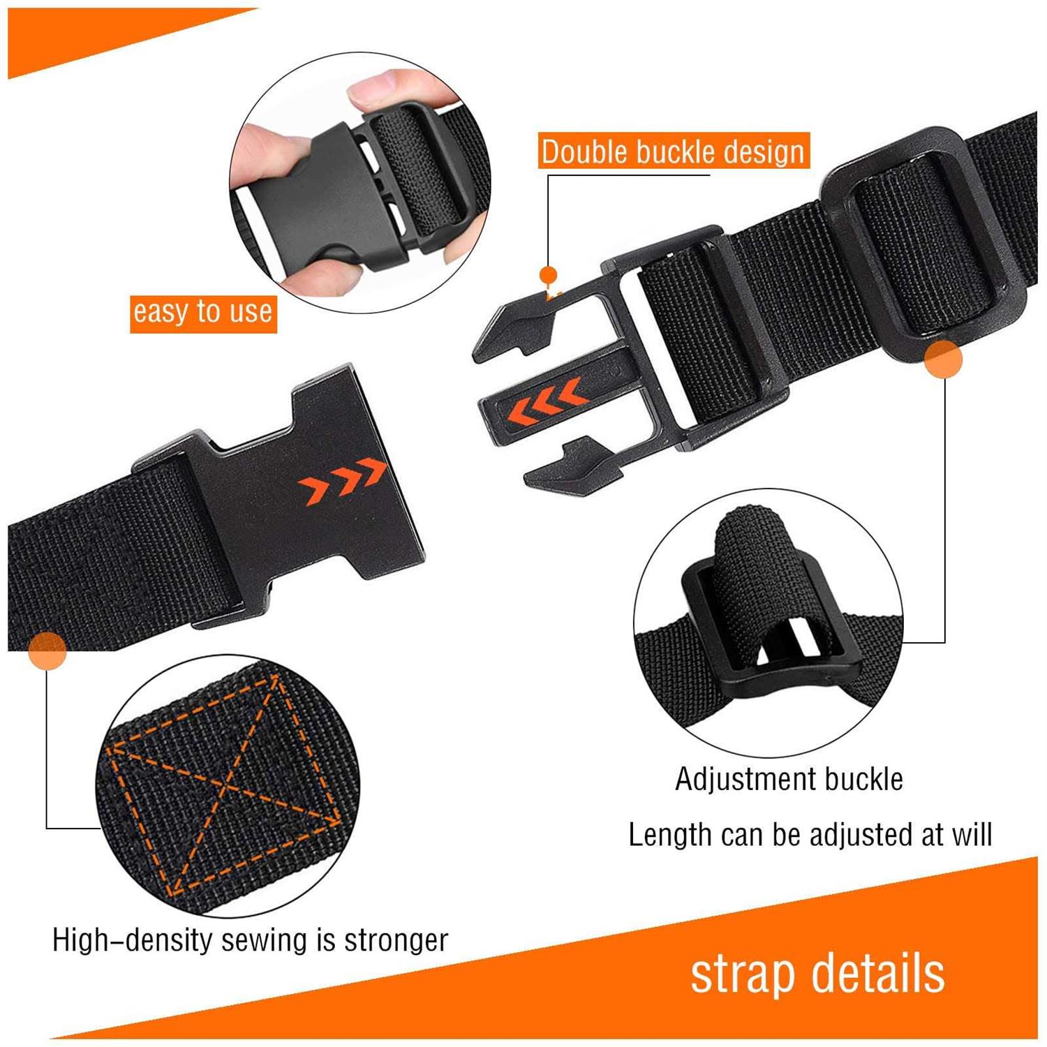 Gutezeiten Premium Utility Straps with Quick Release Buckle Adjustable Short Nylon Tie Down Straps for Backpack Lashings Camping Gear Sleeping Bag - Image 3