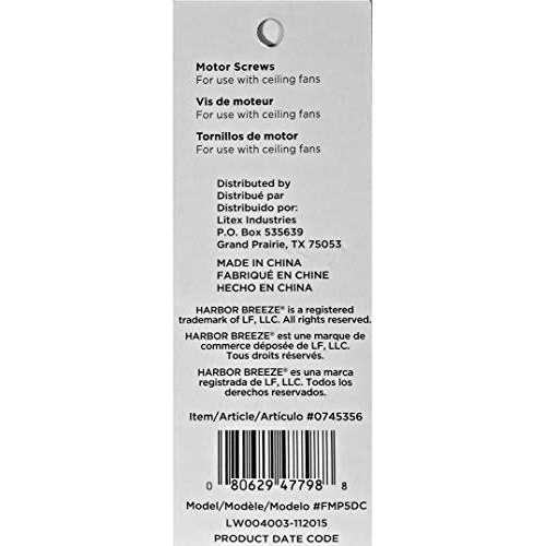 Harbor Breeze Ceiling Fan motor Screws FMP5DC - Image 2