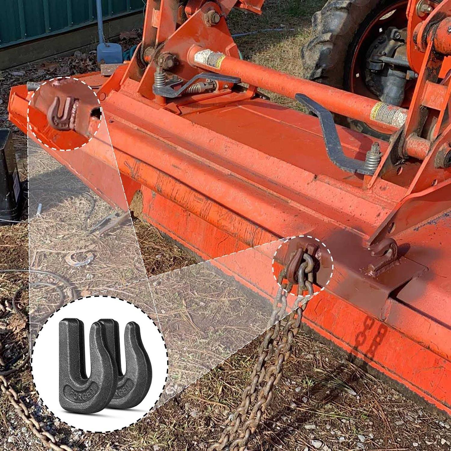 High-PQ 6Pack 3/8'' Weld-On Forged Clevis Grab Chain Hooks Heavy Duty Forged Grade 70 Grade Utility Hook Weldable for Trailer Truck - Image 2