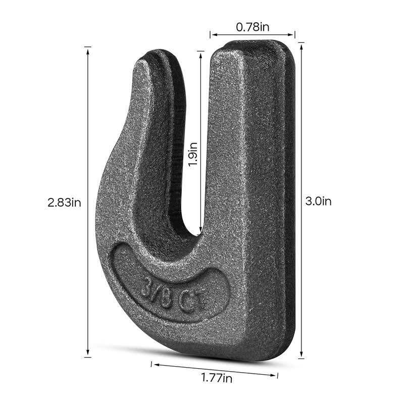 High-PQ 6Pack 3/8'' Weld-On Forged Clevis Grab Chain Hooks Heavy Duty Forged Grade 70 Grade Utility Hook Weldable for Trailer Truck - Image 3