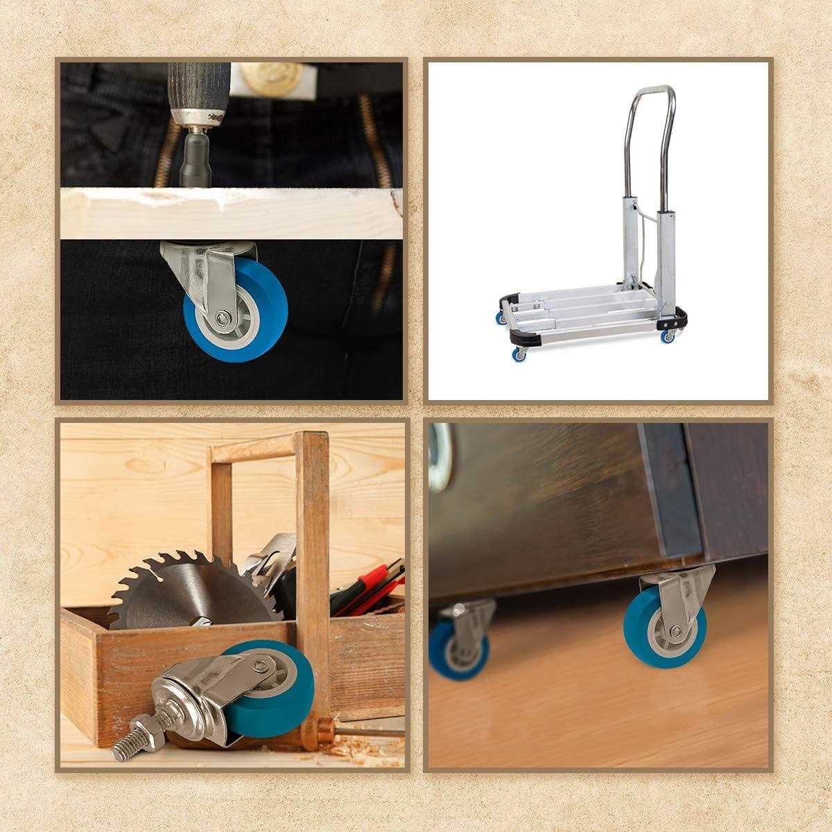 Factorduty 2 inch Caster Wheel 3/8-1.2 Threaded Stem Mount Caster Wheel Polyurethane Wheels Premium Non Marking No Noise 65LB Per Wheel - Image 5