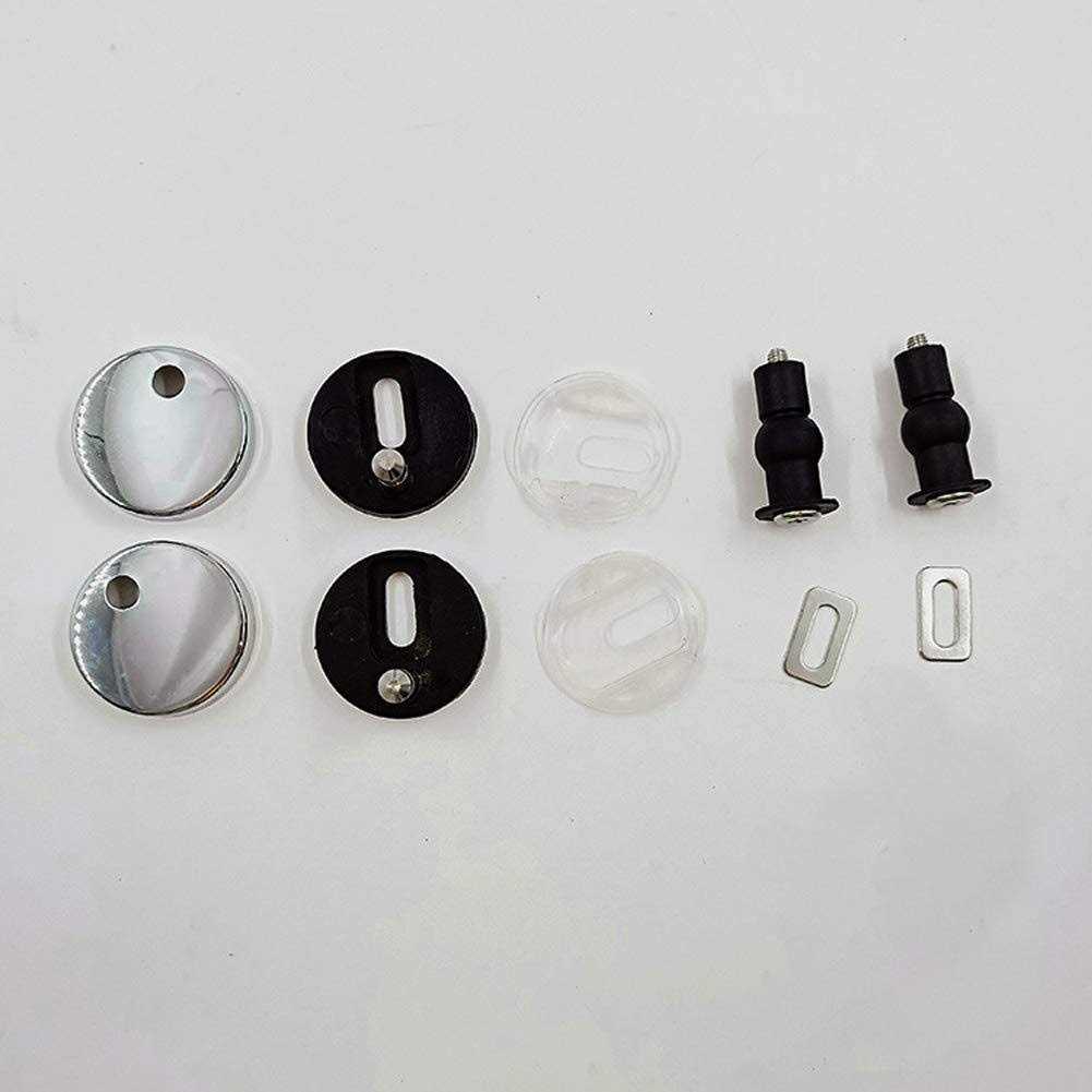 Lystin Upgraded 2 Full set Toilet Seat Hinge Fixings Top Fix Nuts Screws Quick Release Hinges Fittings Rubber Back To Wall - Image 2