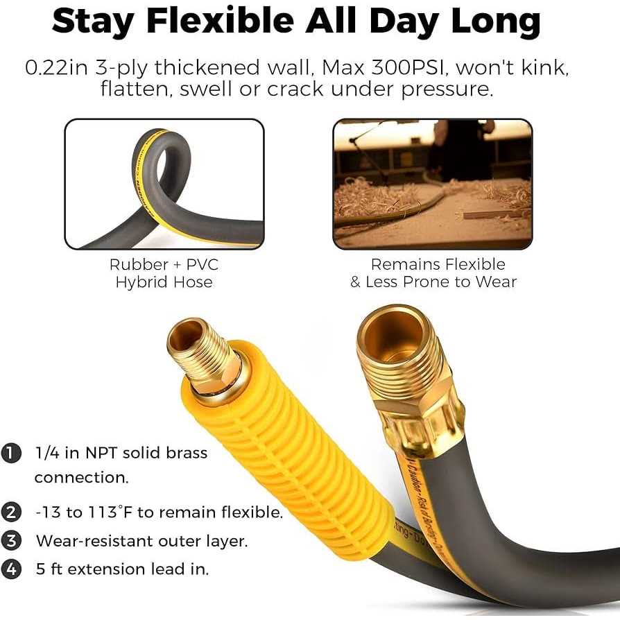 GLAHODEN Enclosed Retractable Air Hose Reel 3/8 in x Hybrid Hose Air Compressor Hose Reel with 6 Ft Lead in Max 300 PSI Patented Design - Image 3