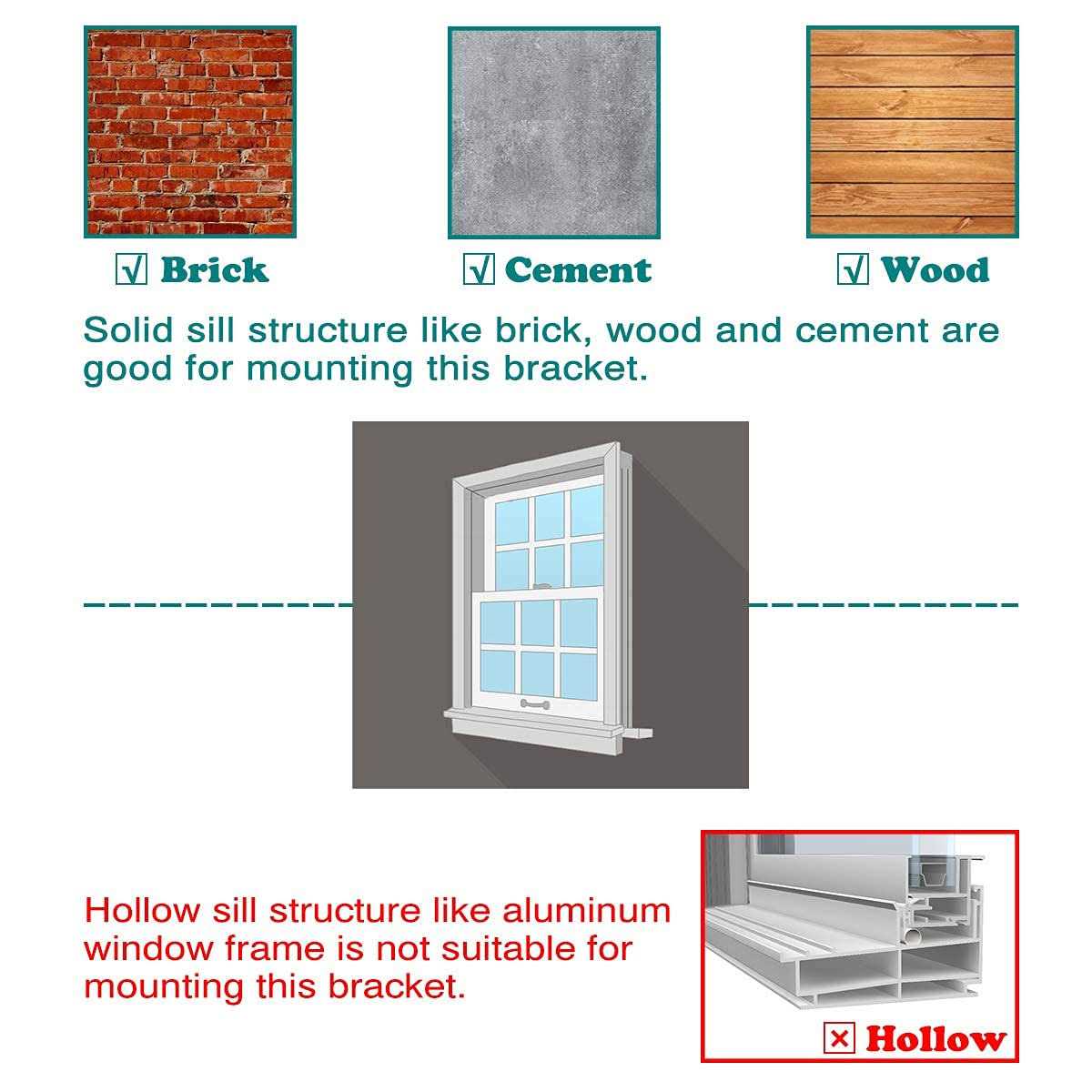 Daisypower Window Ac Bracket,Window Air Conditioner Support Bracket Light Duty,sturdy Structure Ac Unit Bracket,up to 85lbs - Image 4