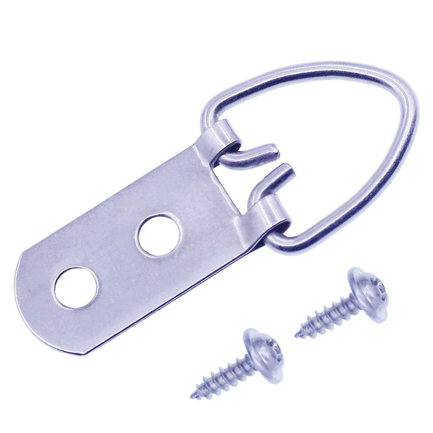 Heavy Duty D-Ring Picture Hangers with Screws Large Wide D Ring Picture Hanging Hardware