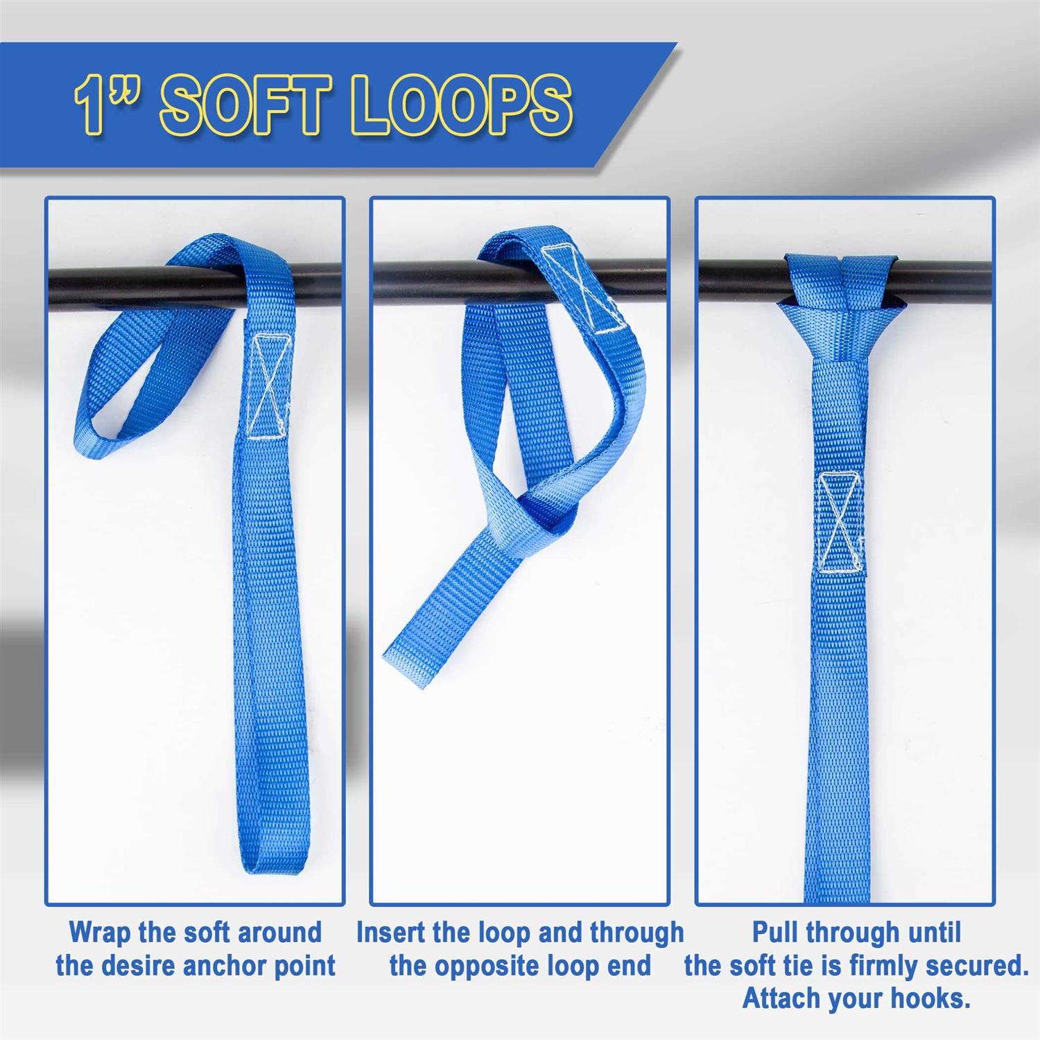 Cartman Soft Loop Motorcycle Tie Down Straps Loops for Secure - Image 5