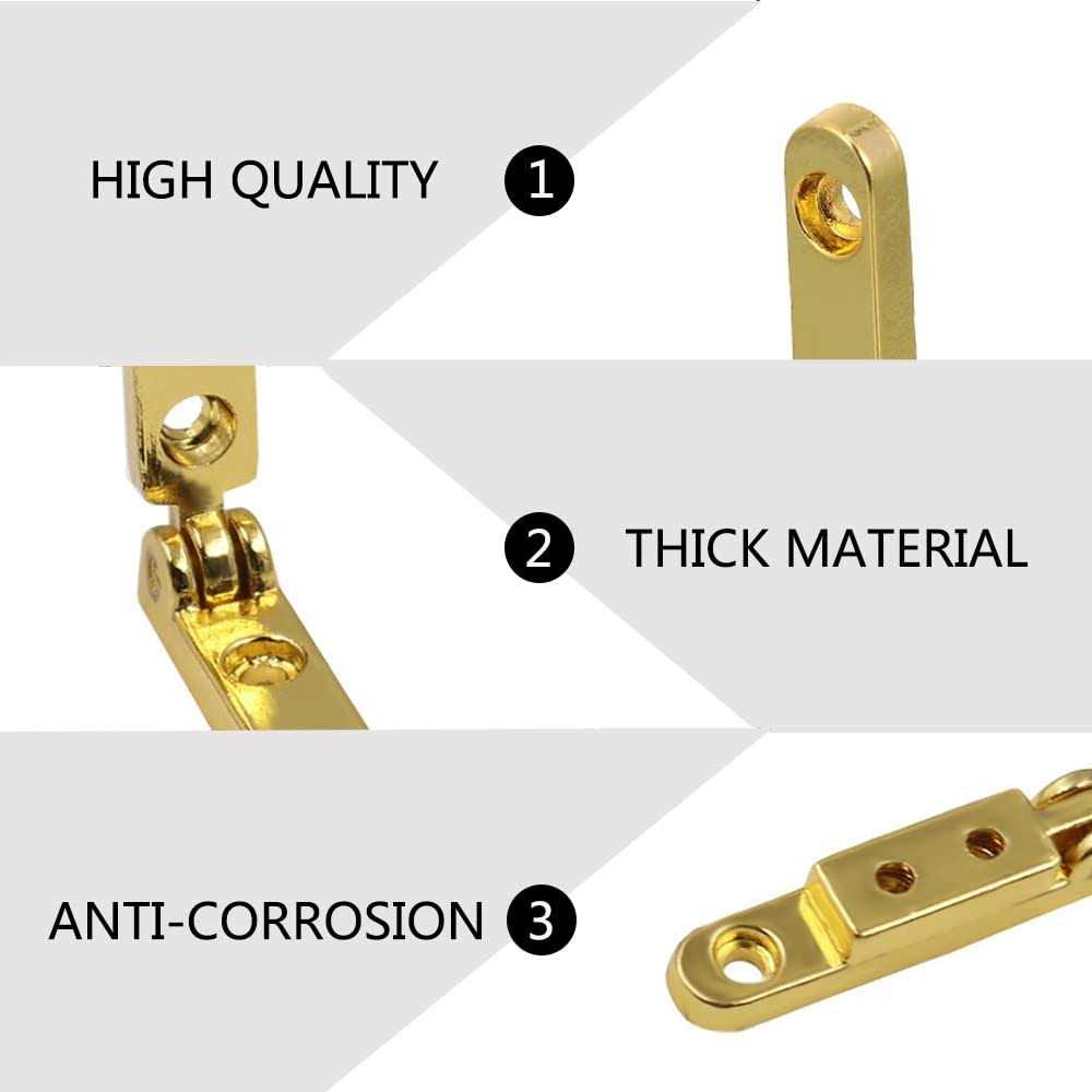 Rddconkit 10 Pcs 90 Degree Hinges Wooden Box Gift Wine Jewellery Box Chest Case Hinge Cabinet Hardware with Screws - Image 2