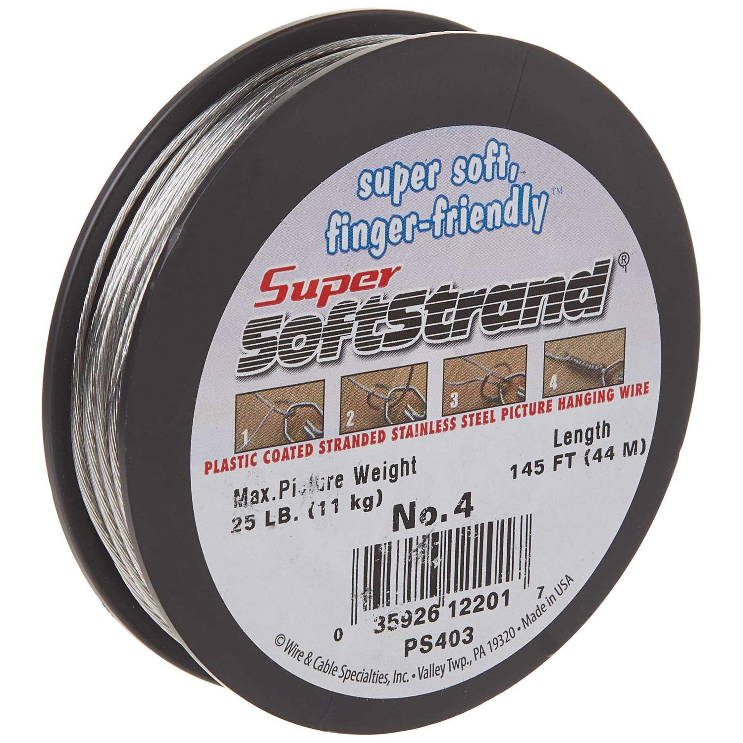 Hanging Solutions Super Softstrand Vinyl-Coated Stranded Stainless Steel Picture Wrapping Wire