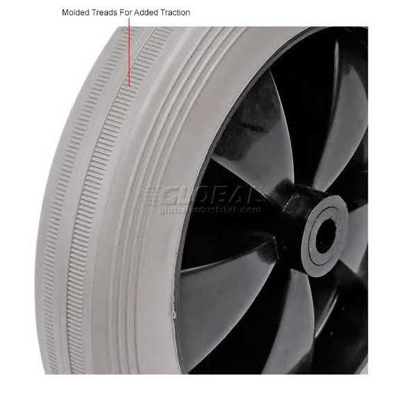 Global Industrial Replacement 8 Rear Wheel for Janitor Cart RP9039 - Image 3