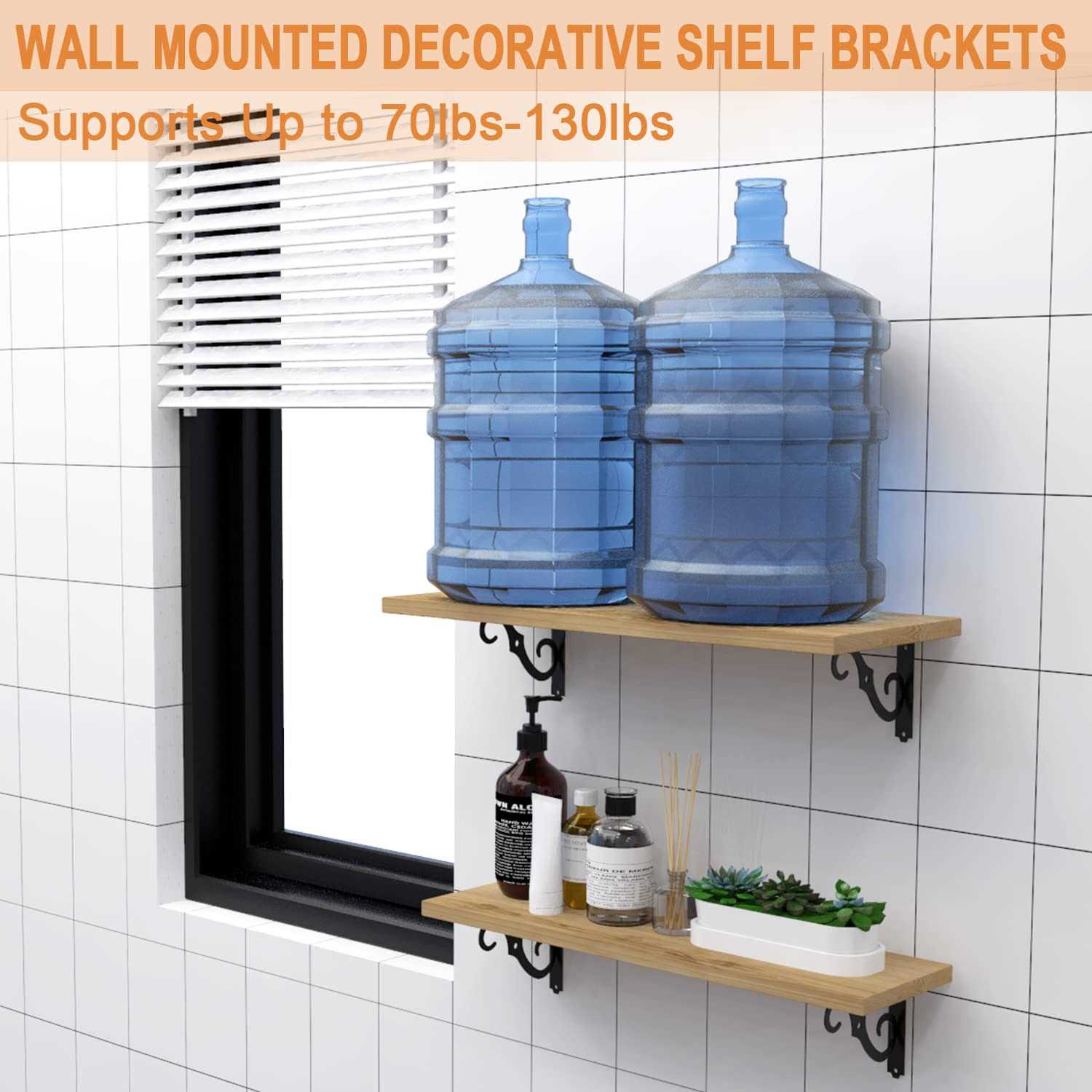 Etechmart Decorative Shelf Brackets Wall Mounted Floating Shelf Bracket for DIY Open Shelving - Image 3