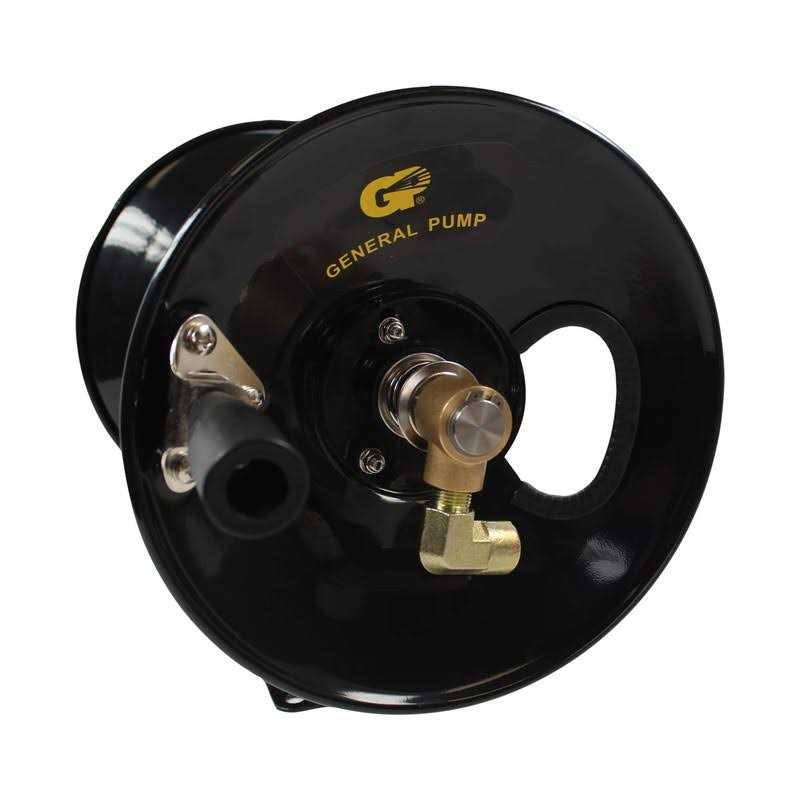 General Pump D30002 3/8 x 100' Steel Hose Reel with Swivel Arm and Mounting Bracket - Image 3