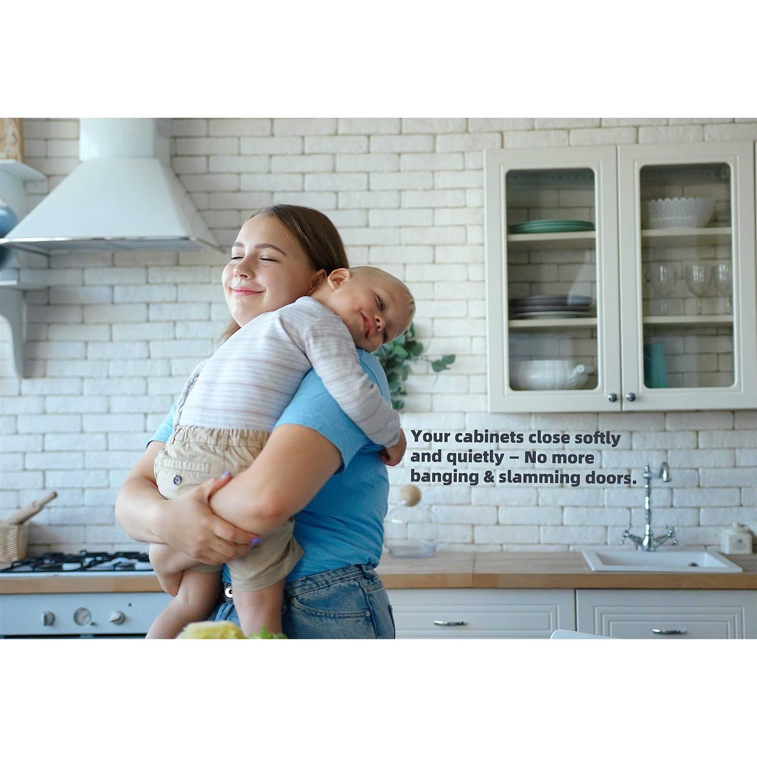 DecoBasics 1/2 inch Overlay Soft Close Cabinet Hinges for Kitchen Cabinets Door -Concealed Self Closing Face Frame Cabinet Hinges Brushed - Image 4