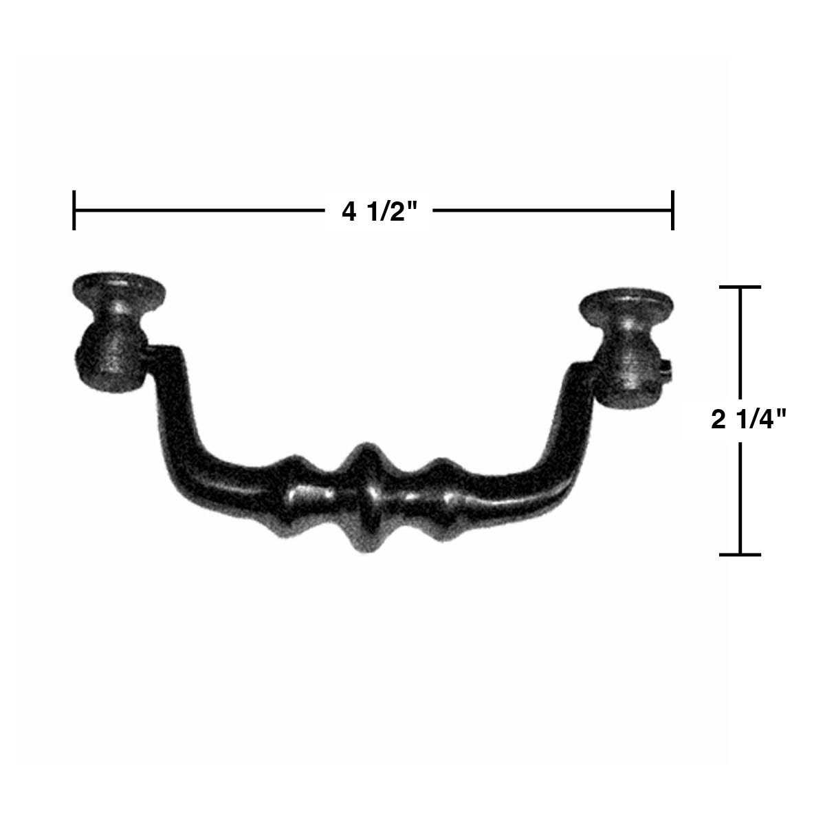 Renovators Supply 10 Drawer Pull Black Wrought Iron Bail 4 1/2 - Image 4