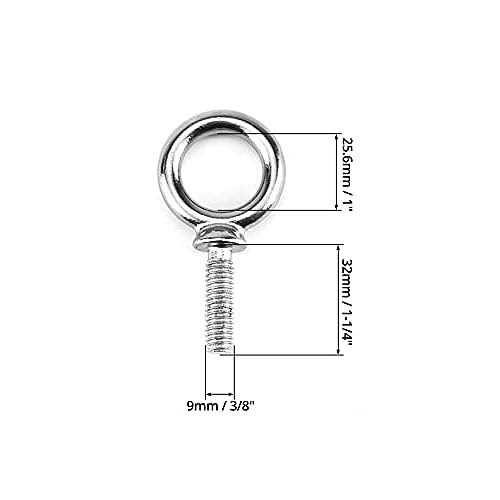 Qwork Eye Bolt 1 Marine Grade Stainless Steel Lifting Ring Threaded Eyebolt Machinery Shoulder Eyebolts - Image 3