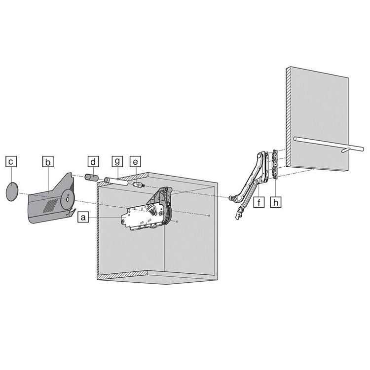 Blum 20L2500.N5 Aventos HL Face Frame Cabinet Lift Mechanism Set for Door Weights of 3 - Image 4