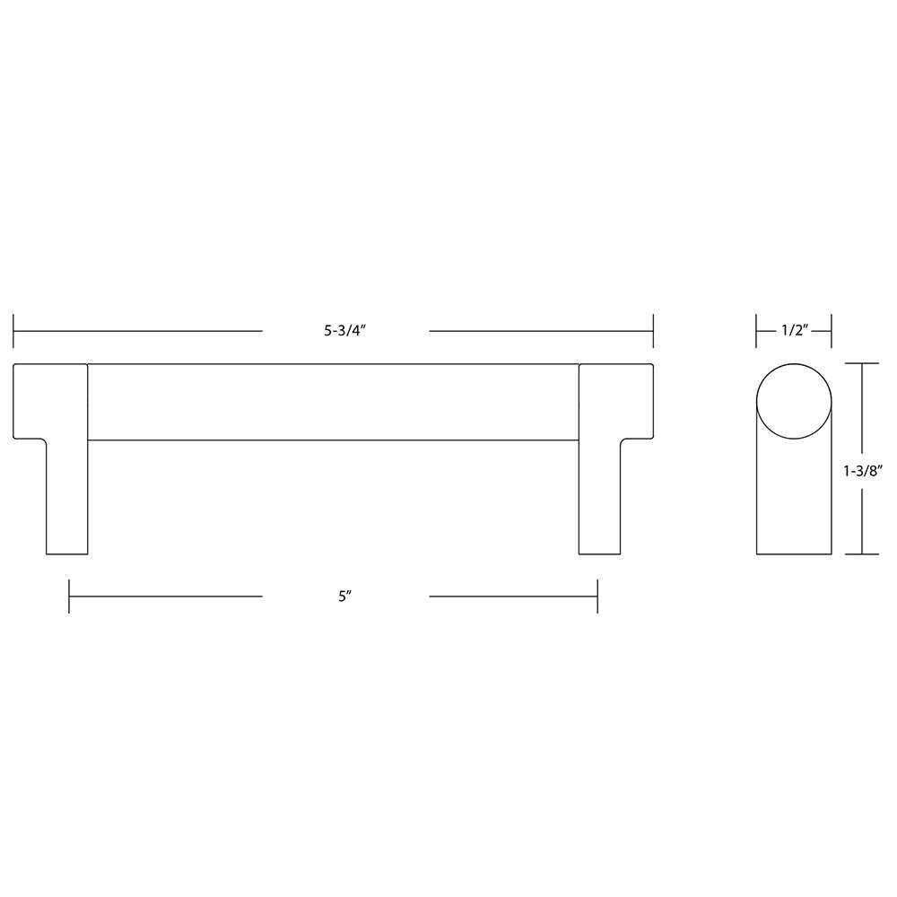 Emtek Select Rectangular Stem Knurled Cabinet Pull 5 C-to-C 84054.RECUS4.KNUS4 - Image 5