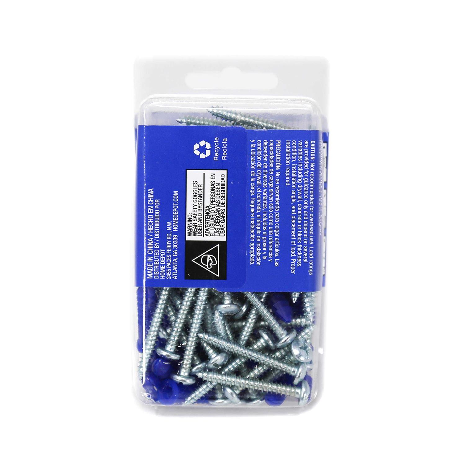 Everbilt #10-#12 x 1-1/4 inch Nylon Drywall Anchors with Screws 2 Pk - Image 3