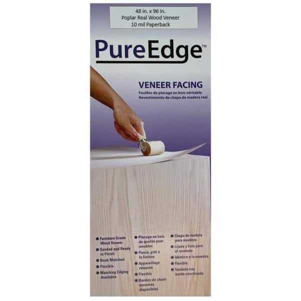 PureEdge 24 in. x 96 in. Poplar Real Wood Veneer with 10 Mil Paperback - Image 2