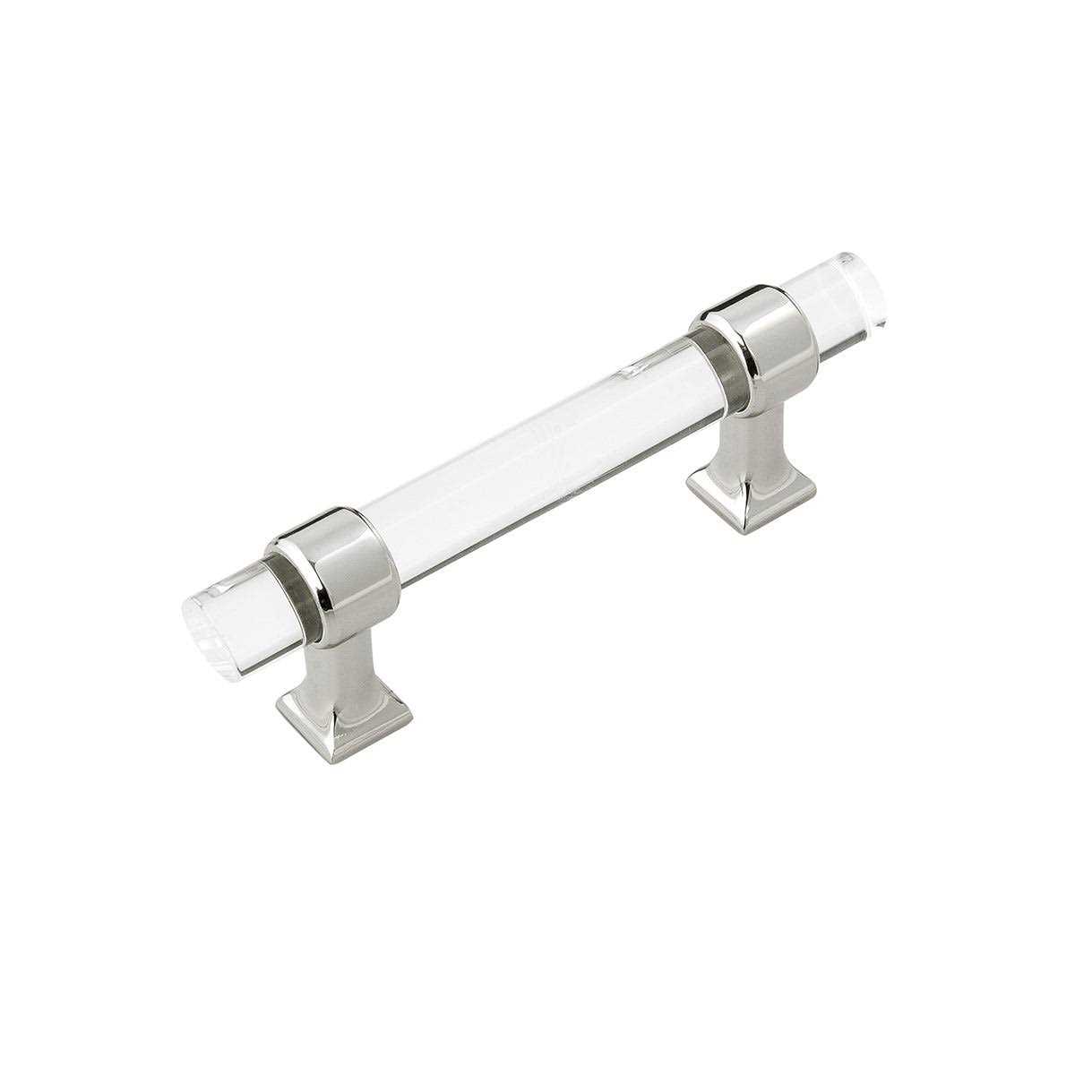 Hickory Hardware Crystal Palace Collection 3 in. Center-to-Center Crysacrylic with Polished Nickel Cabinet Pull HH075857-CA14