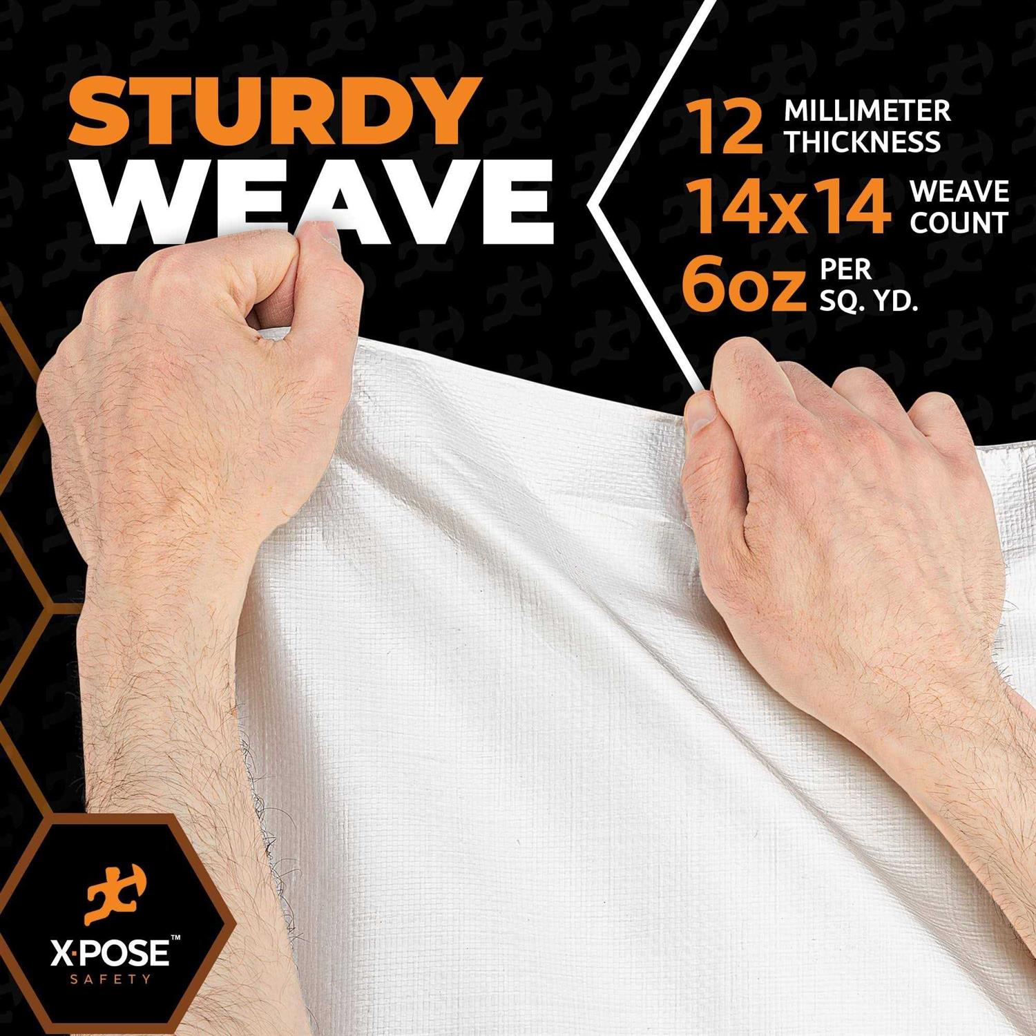 Xpose Safety WHD Heavy Duty White Poly Tarp Protect - Image 3