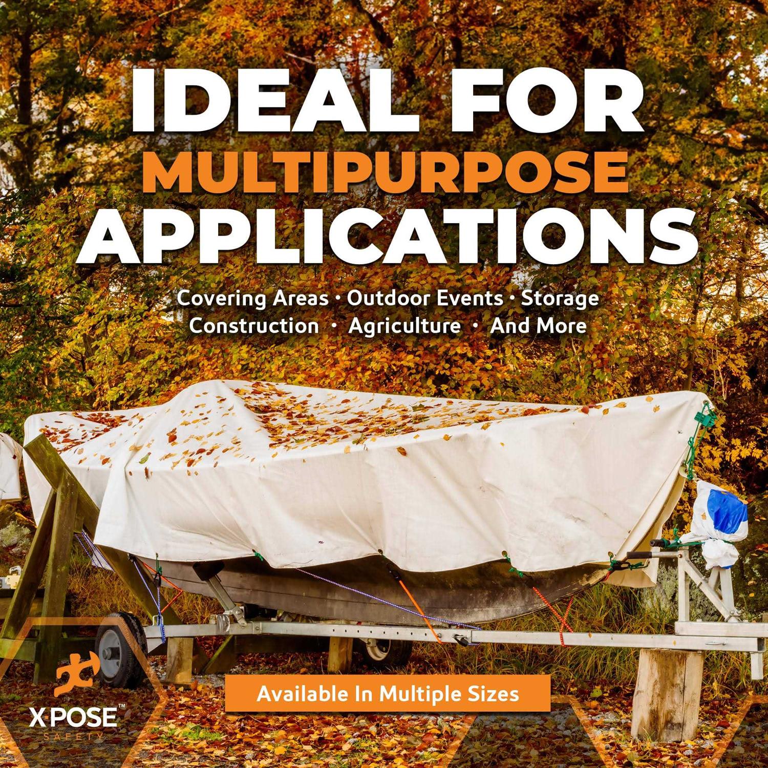 Xpose Safety WHD Heavy Duty White Poly Tarp Protect - Image 4