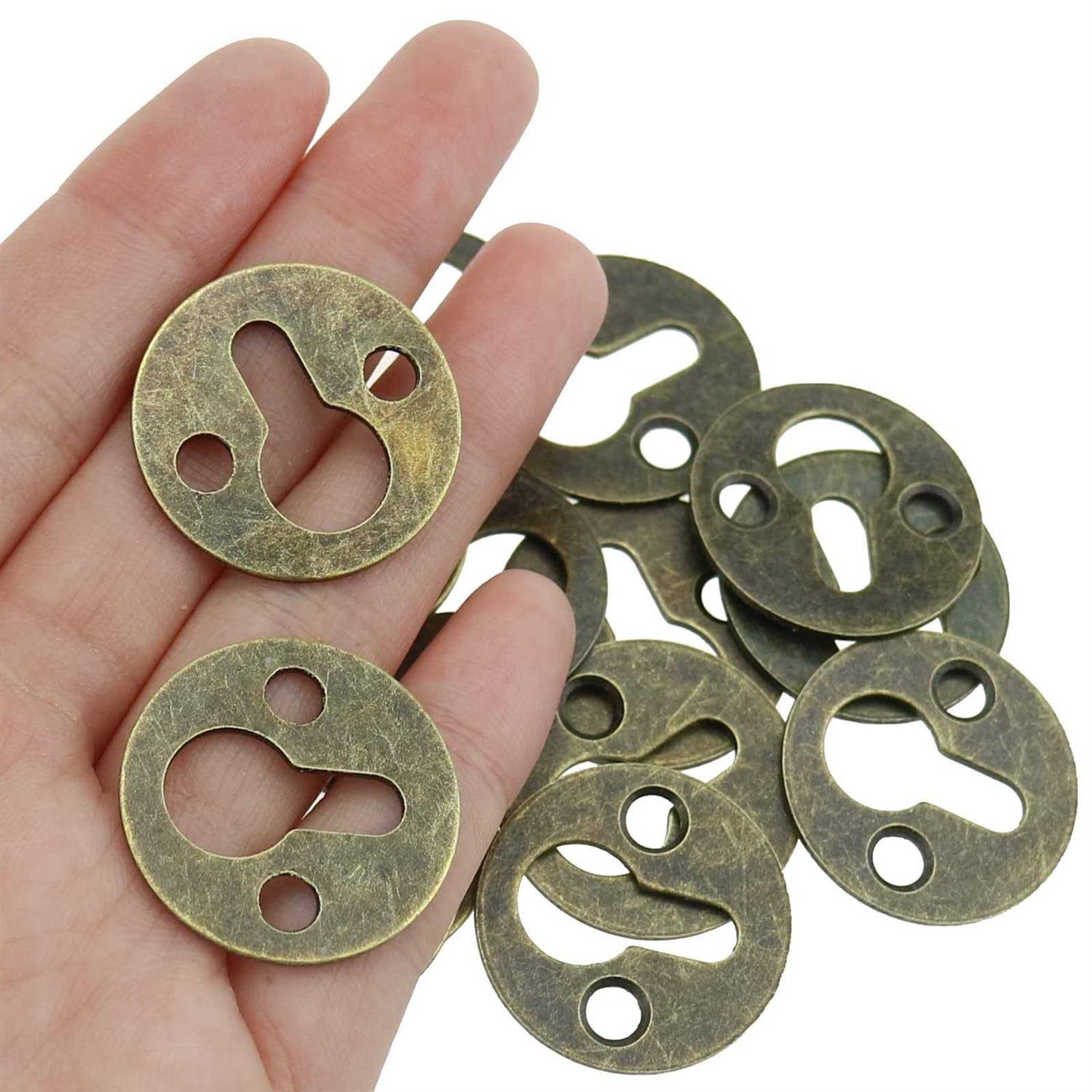 DonLeeving Luckycivia 60pcs Metal Round Type Keyhole Shelf Brackets Hangers - Image 3