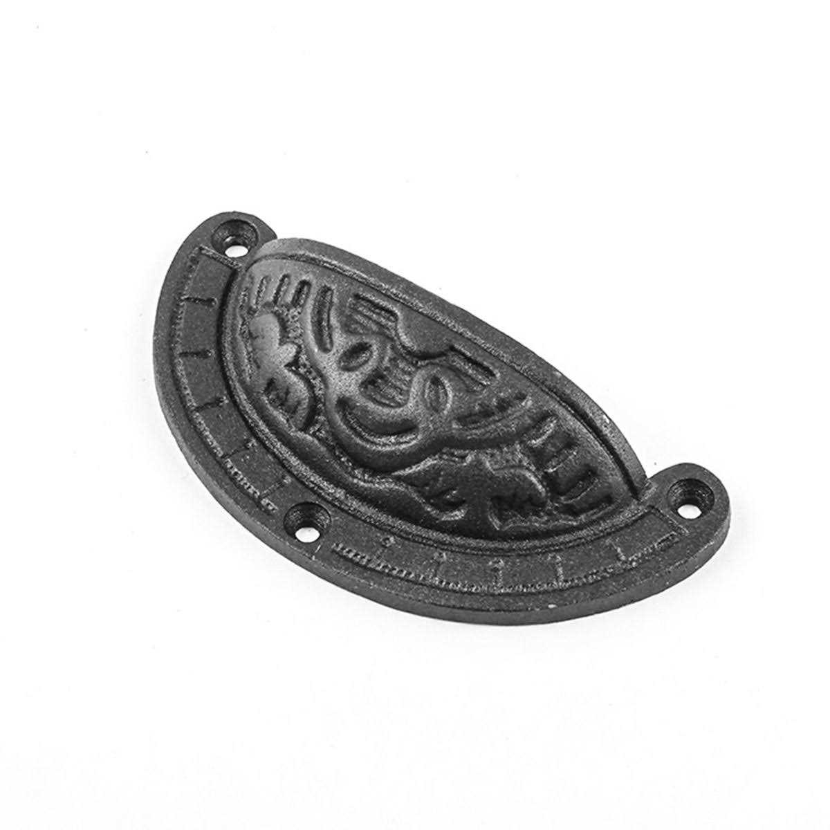 Renovators Supply Black Cabinet Drawer Cup Bin Pull Wrought Iron 4 W x 2 H Pack of 6 25682 - Image 4