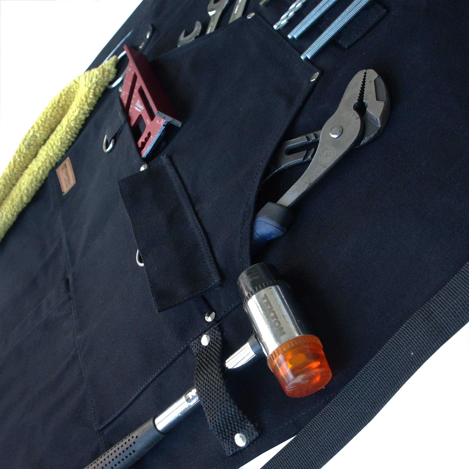 FIGHTECH Waxed Canvas Apron with Tool Pockets Work Apron w Kevlar Stitching - Image 3