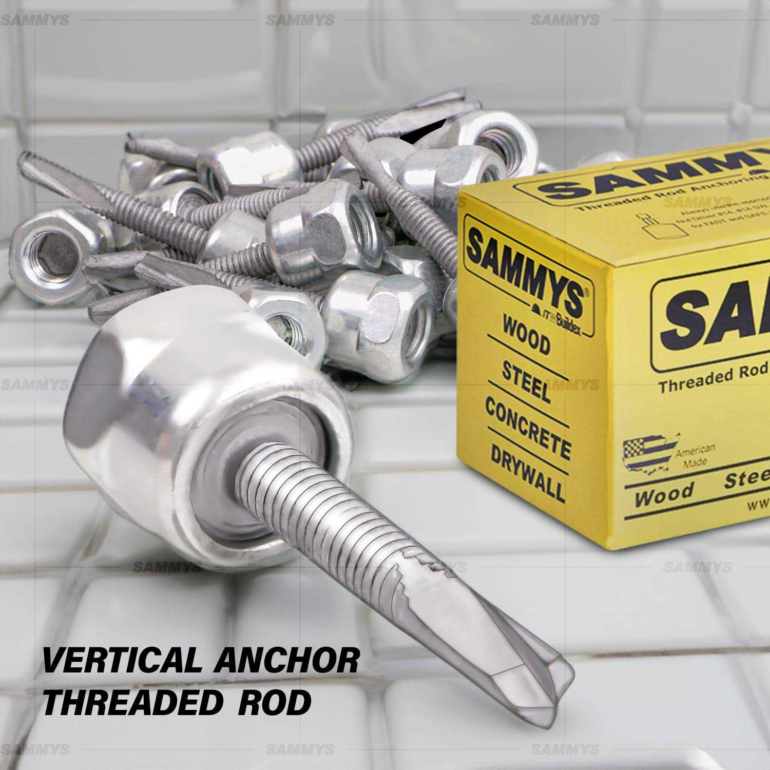 Sammys Vertical Rod Anchor Super Screw with Teks and Threaded Rod Fitting for Steel - Image 4