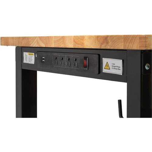 Grizzly 6' Adjustable Heavy-Duty Workbench with Outlets - Image 4