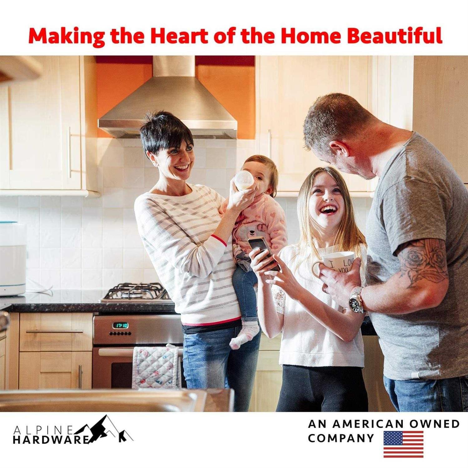 Alpine Hardware Premium Solid Euro Style Bar Handle Hole Center Length Heavy Stainless Steel Handle - Image 3