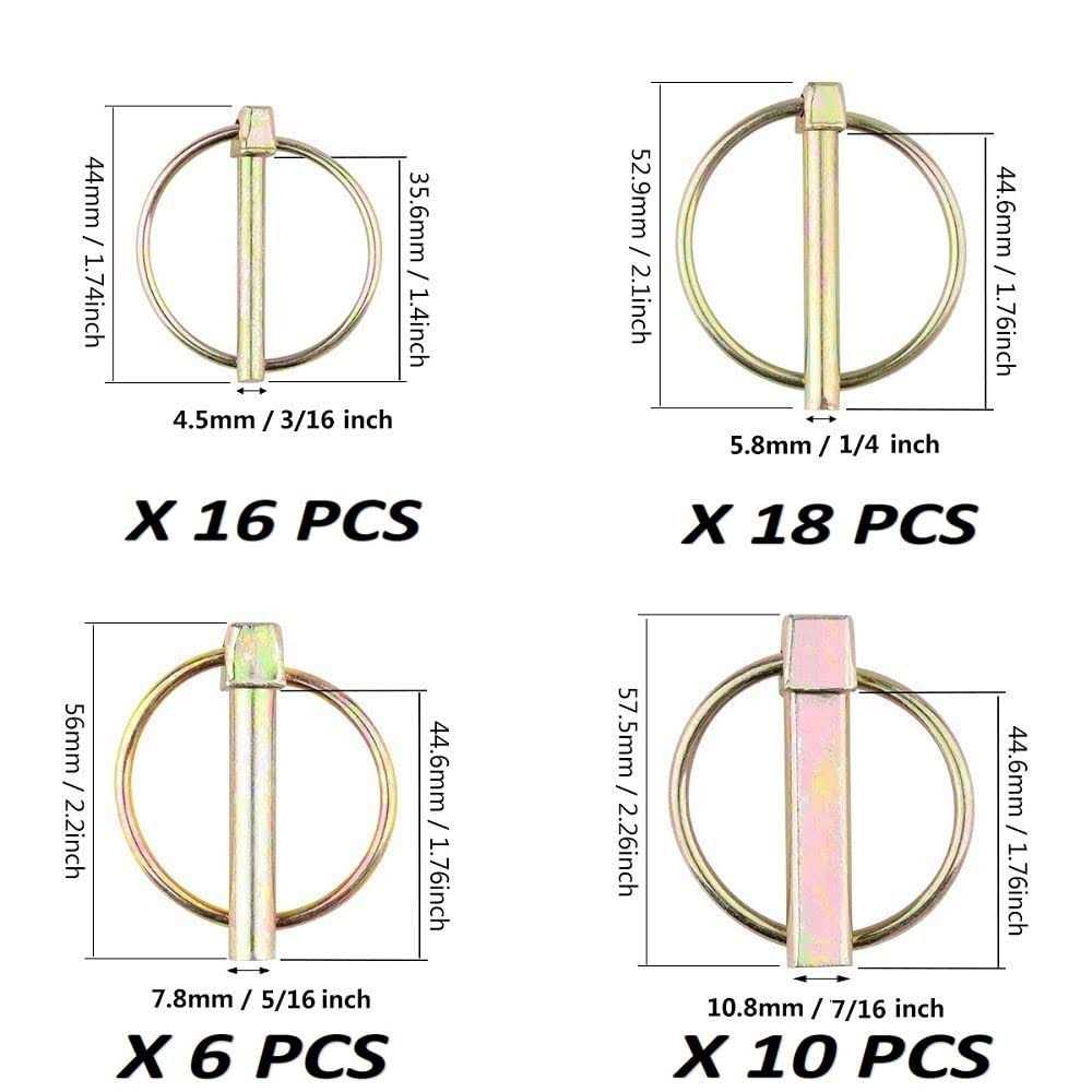 Comonc 50 Pcs Heavy Duty Lynch Pin Assortment Kit Tractor Pins 3 Point Hitch Pins for Tractor - Image 5