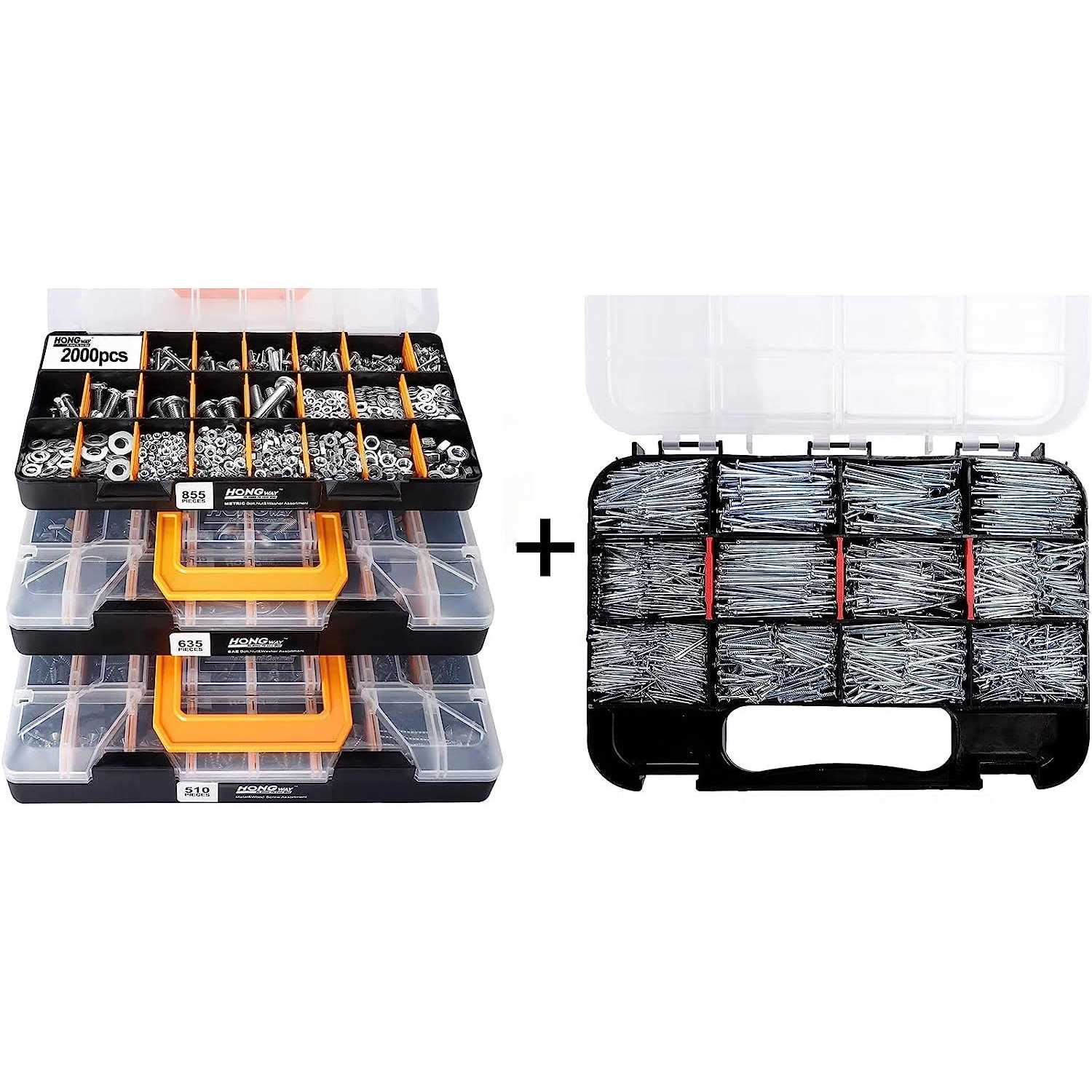 Hardware Assortment Kit with 64 Sizes of Bolts, Nuts, and Washers from Hongway - Image 2