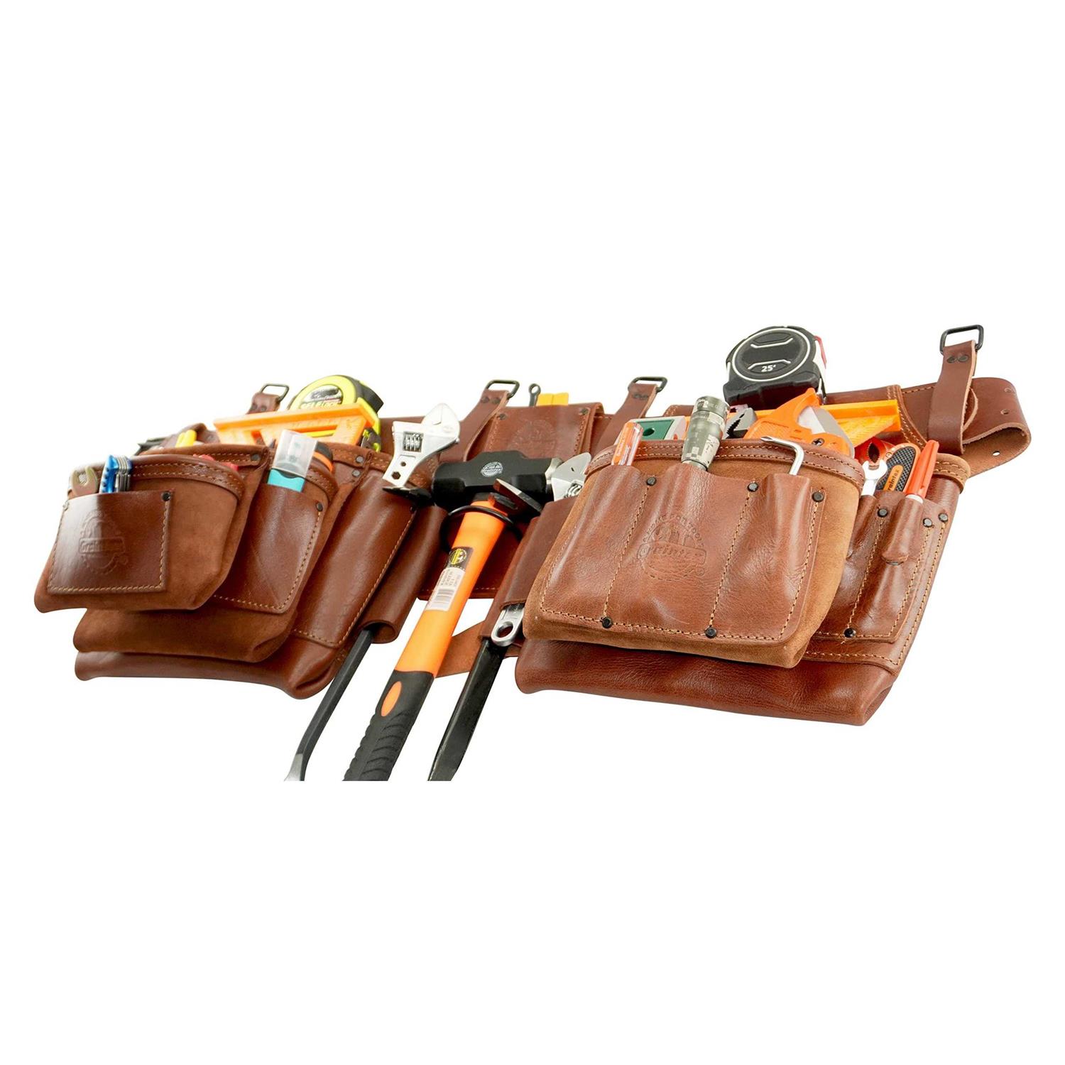 Graintex Ad2539 4 Piece 14 Pocket Framers Professional Tool Belt Ambassador Series Grain Leather - Image 4
