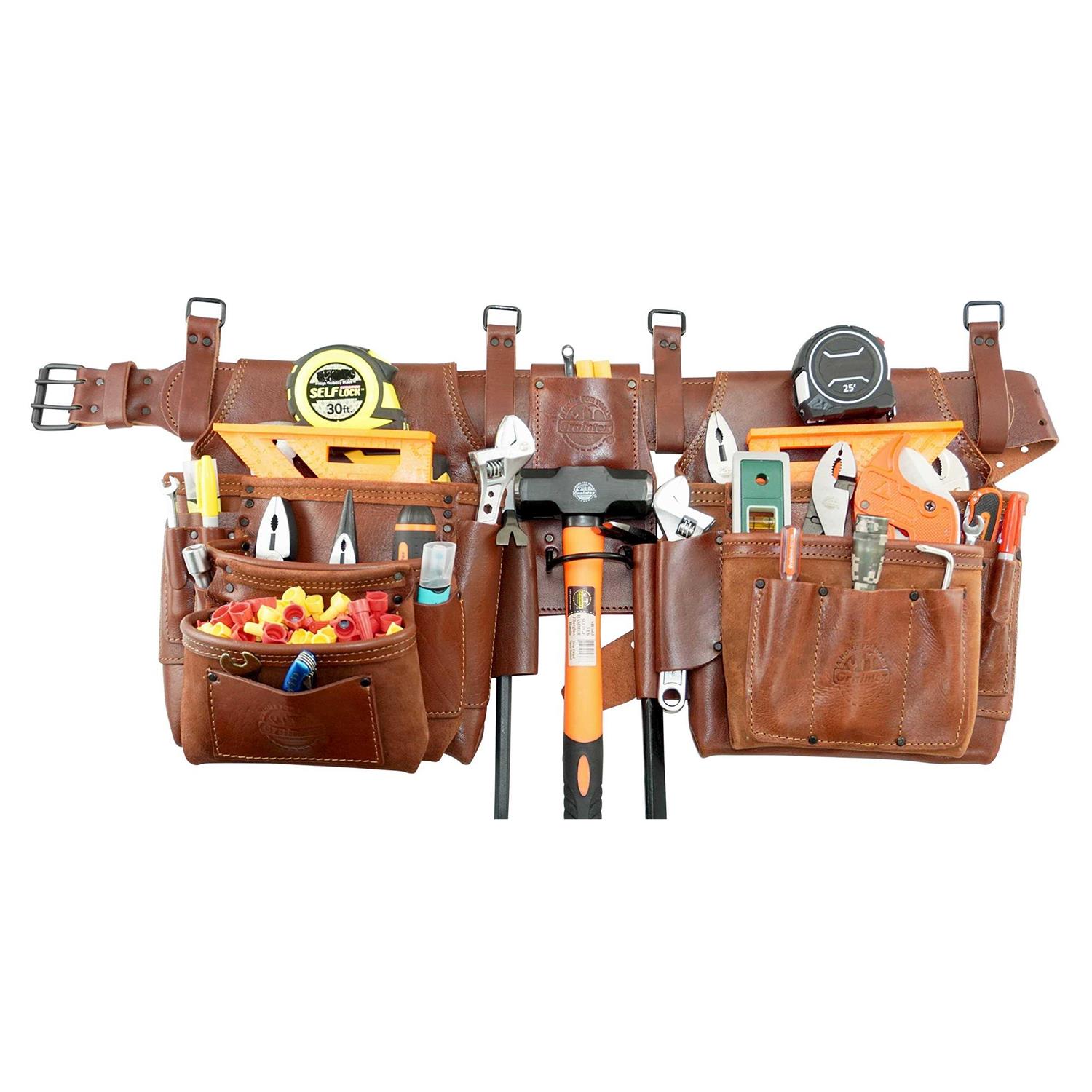 Graintex Ad2539 4 Piece 14 Pocket Framers Professional Tool Belt Ambassador Series Grain Leather - Image 5