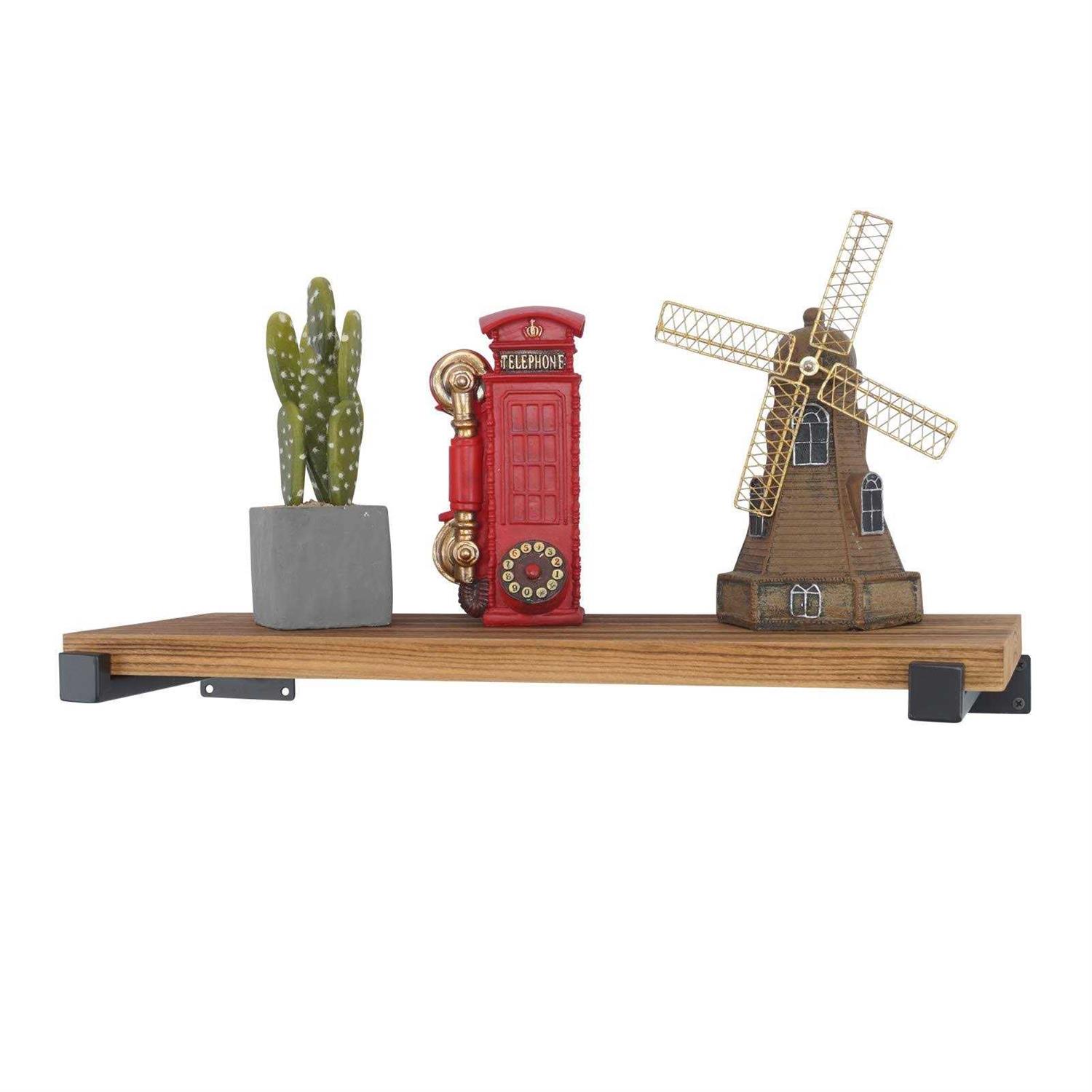 EZYDECOR 6Pcs Floating Shelves Brackets Heavy Duty Wooden Shelf Brackets Decorative Wall Shelf Brackets & Supports with Lip - Image 4