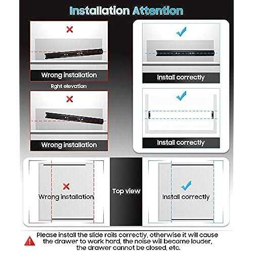 YENUO Soft Close Drawer Slides Full Extension Side Mount 12 14 16 18 20 22 24 inch Ball Bearing Metal Rails Track Guide Glides Runners Heavy Duty - Image 3
