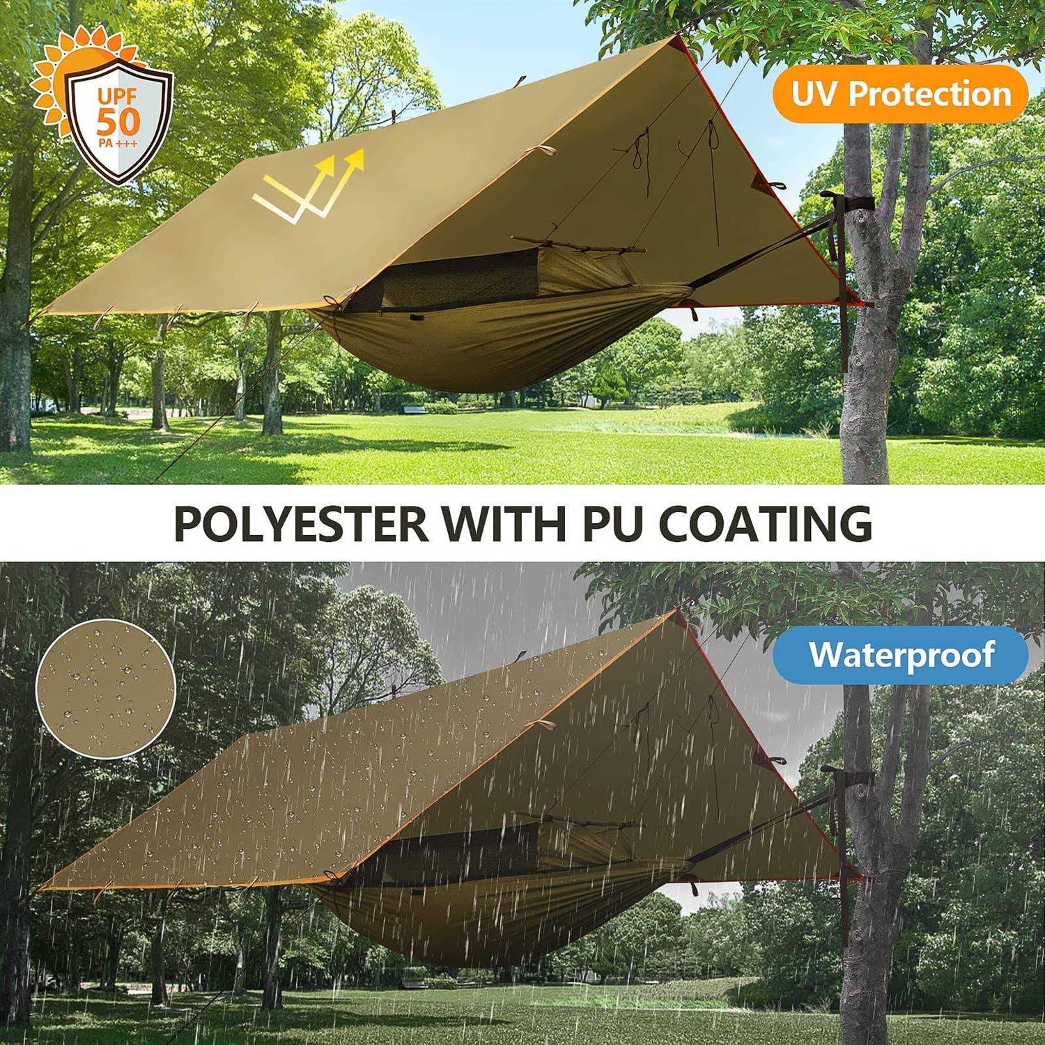 FREE SOLDIER Waterproof Portable Tarp Multifunctional Outdoor Camping Traveling Awning Backpacking Tarp Shelter Rain Tarp - Image 5