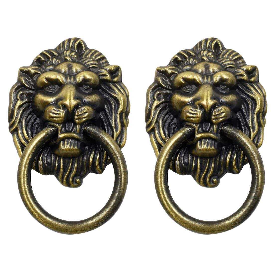 Luomorgo 12 Pack Cabinet Knobs Pulls Lion Head Ring Pulls Handle for Drawer Dresser Wardrobe Kitchen Cupboard - Image 3