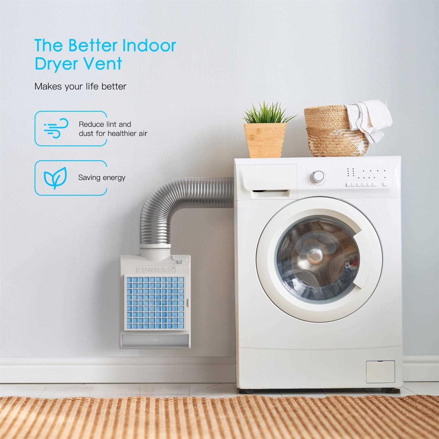 FUNMAS 3-in-1 Indoor Dryer Vent, Stainless Steel Screen Filter, Polyester Filter and Water Drawer System - Image 4
