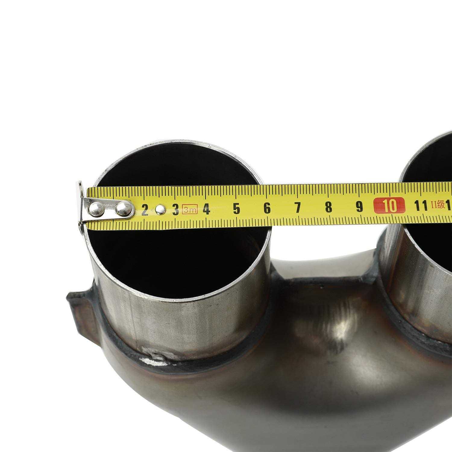 LucaSng T409 Stainless Steel Y Pipe 2.5 Single Dual Exhaust Adapter Connector,Overall Length - Image 3