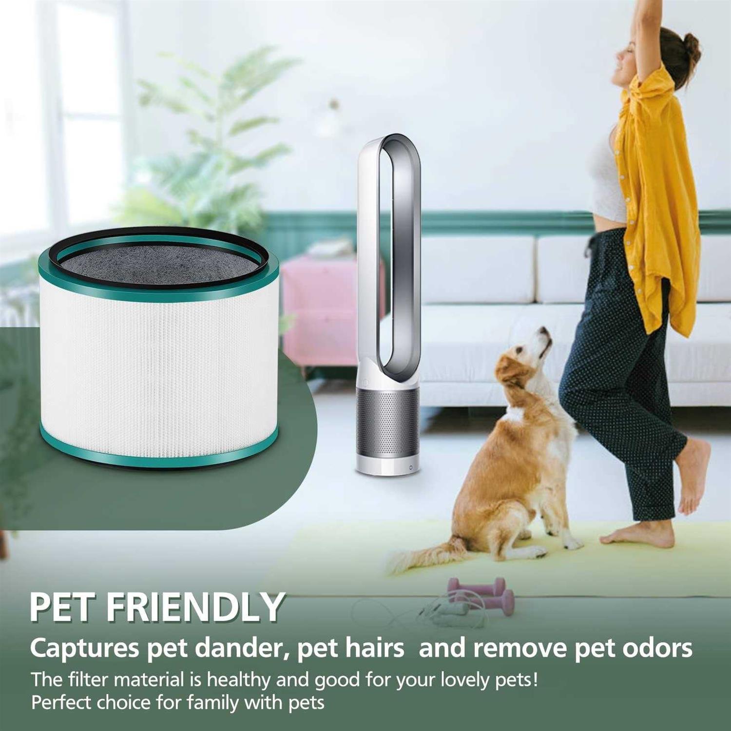 isinlive 2 Pack HEPA Filter Replacement Compatible with Dyson HP01 HP02 DP01 DP02 Desk Purifiers replaces Part #968125-03 Fit - Image 5