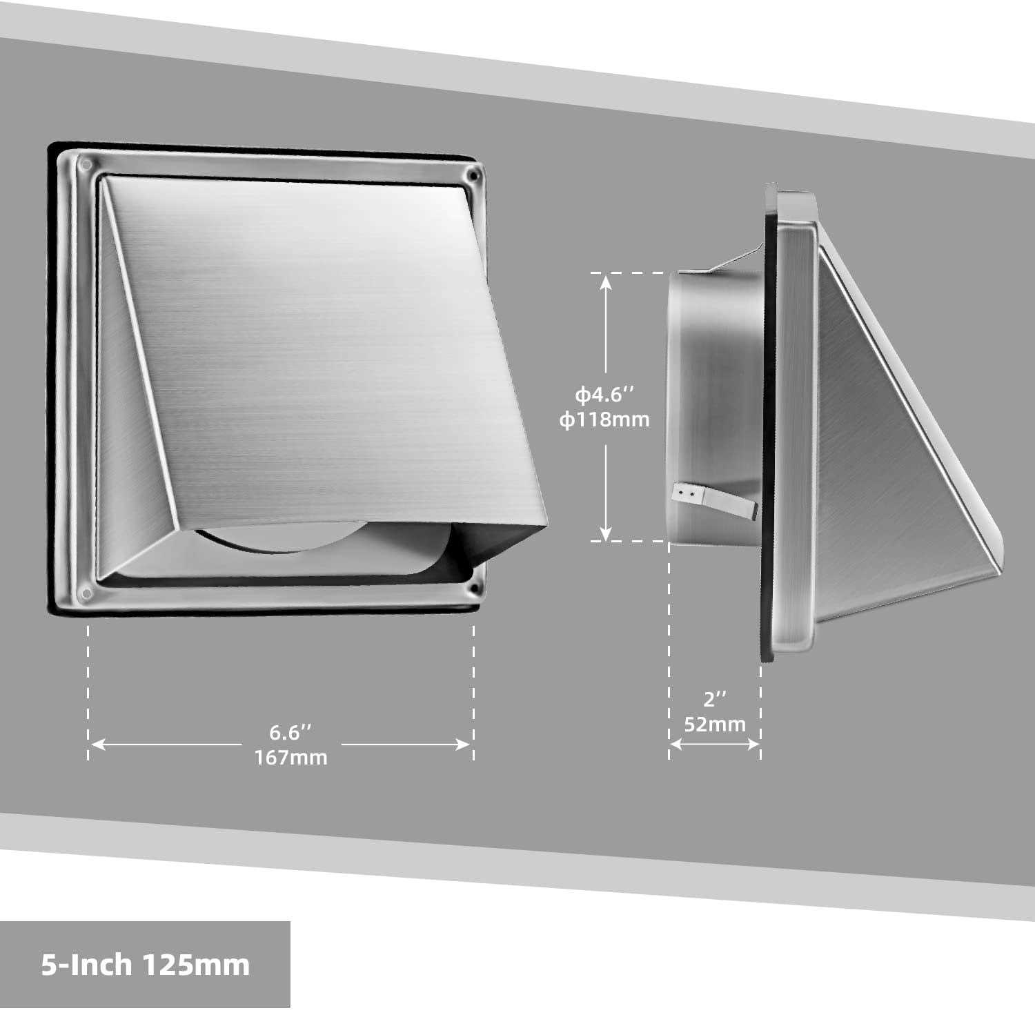 Fresh Speed External Extractor Wall Vent Cushioned Non Return Flap - Image 3
