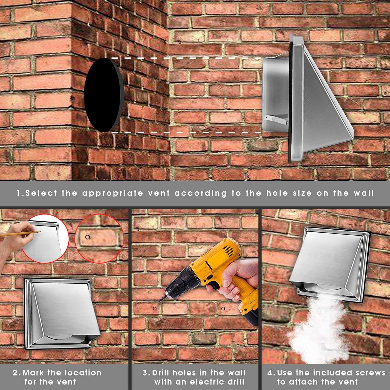 Fresh Speed External Extractor Wall Vent Cushioned Non Return Flap - Image 4