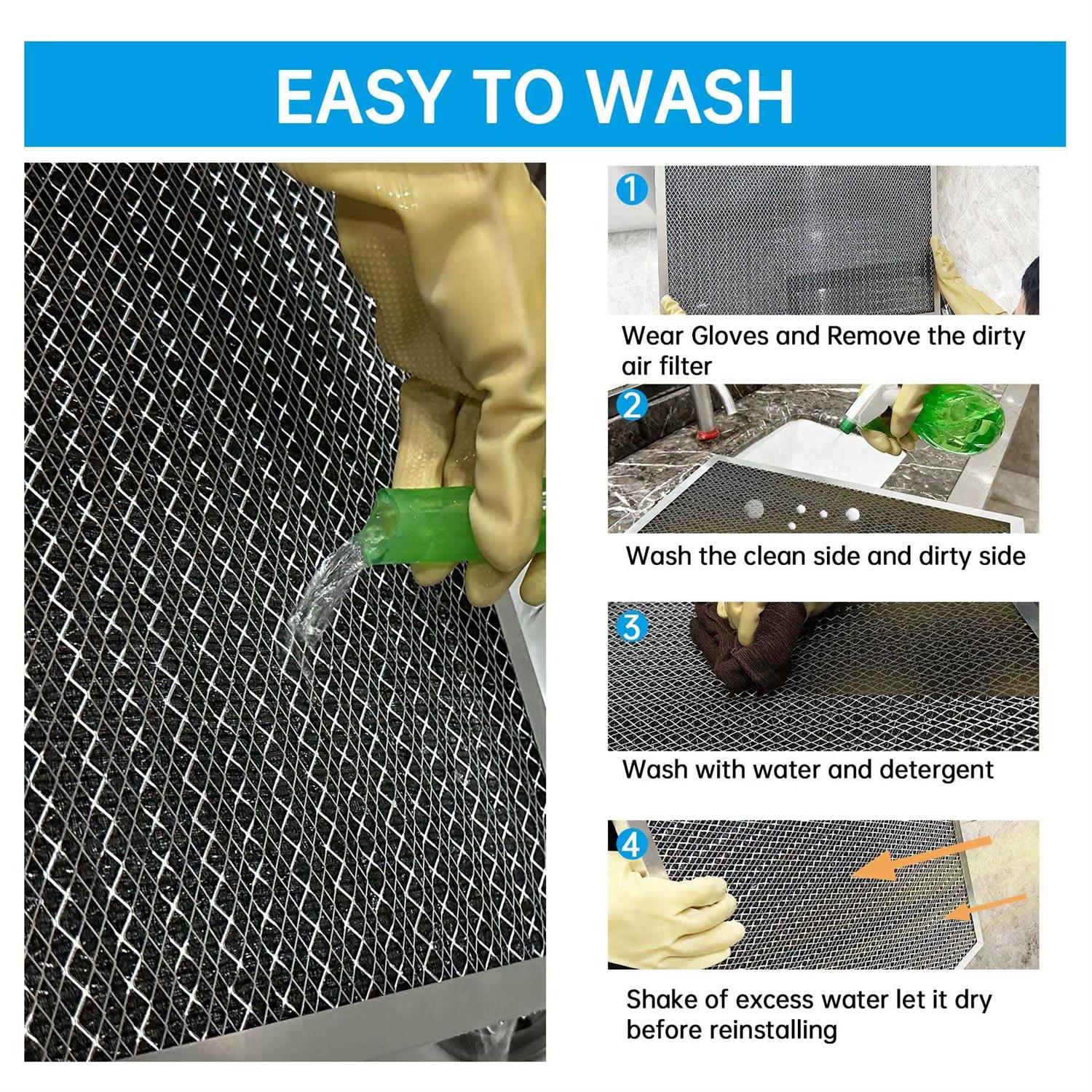 UBeesize Reusable Electrostatic Air Filter HVAC AC Furnace Filter,MERV 8,Washable - Image 3