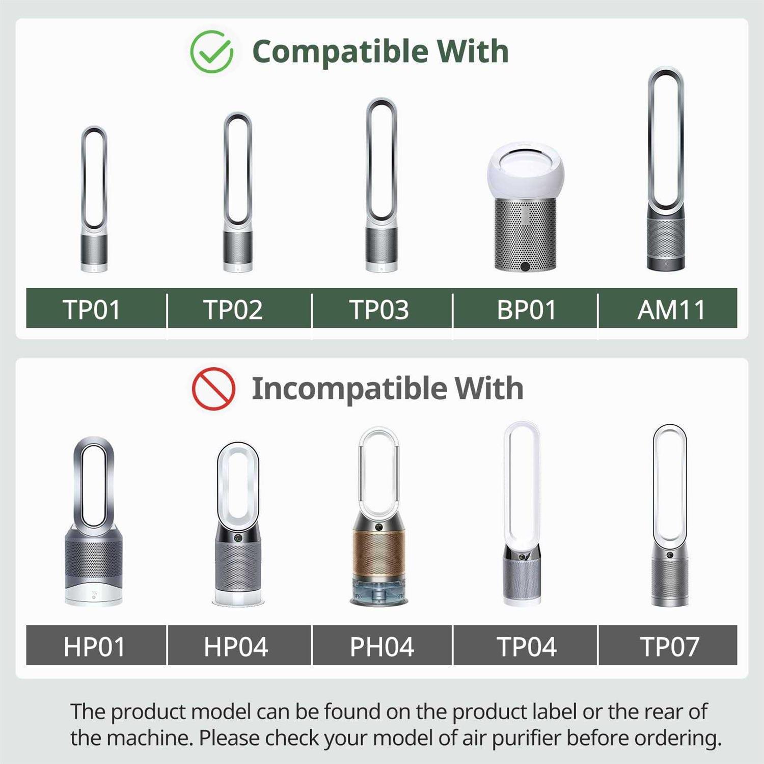 isinlive 2 pack True hepa Replacement Filter Compatible with Dyson Tower Purifier Pure Cool Link TP01 - Image 3
