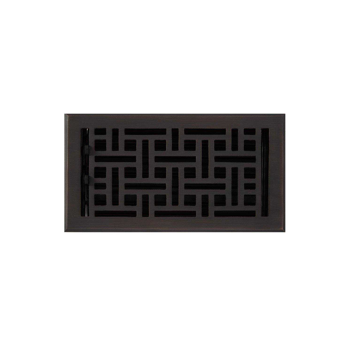 Signature Hardware Wicker Style Brass Floor Register - Image 4